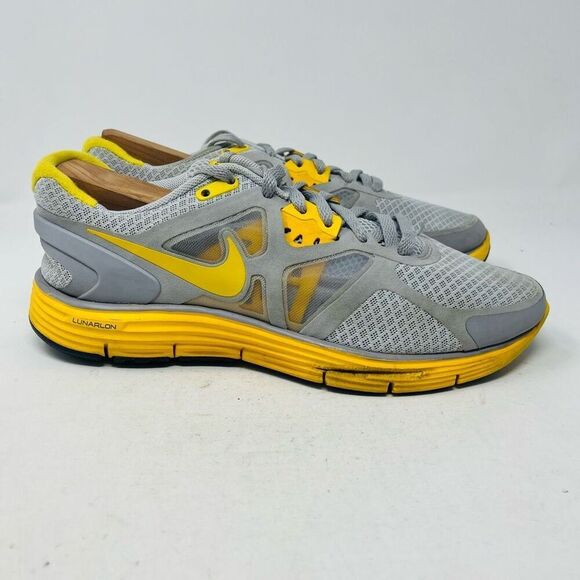 Nike Sneaker Livestrong Lunarlon Running Yellow Gray Mesh Womens Size 7.5 - Picture 2 of 10